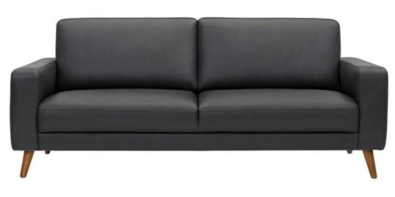 Hvidovre 2-personers lædersofa - sort