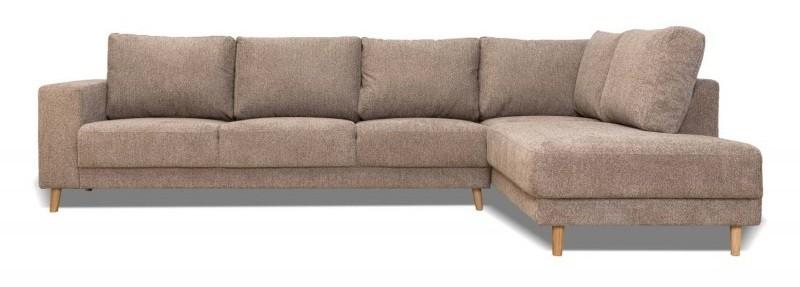 Savana XL hjørnesofa højrevendt i stof - Retrobliss 18 (brun-beige)