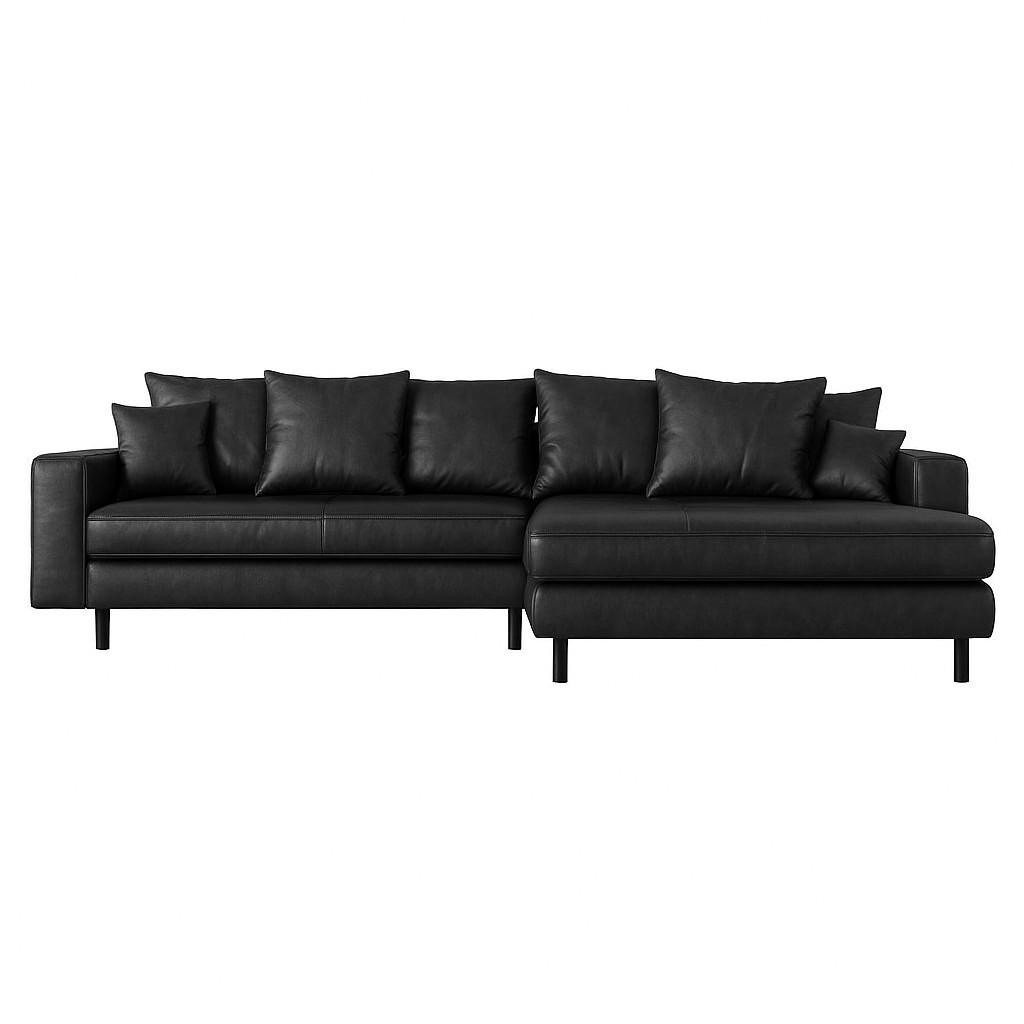 Miami chaiselongsofa højrevendt – Soft PU læder, sort
