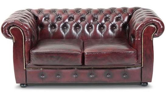 Liverpool Chesterfield 2-personers sofa - oxblod læder