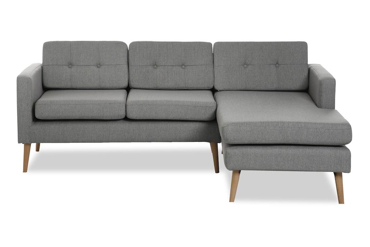 Novelty chaiselongsofa højrevendt - lysegrå Inari 91