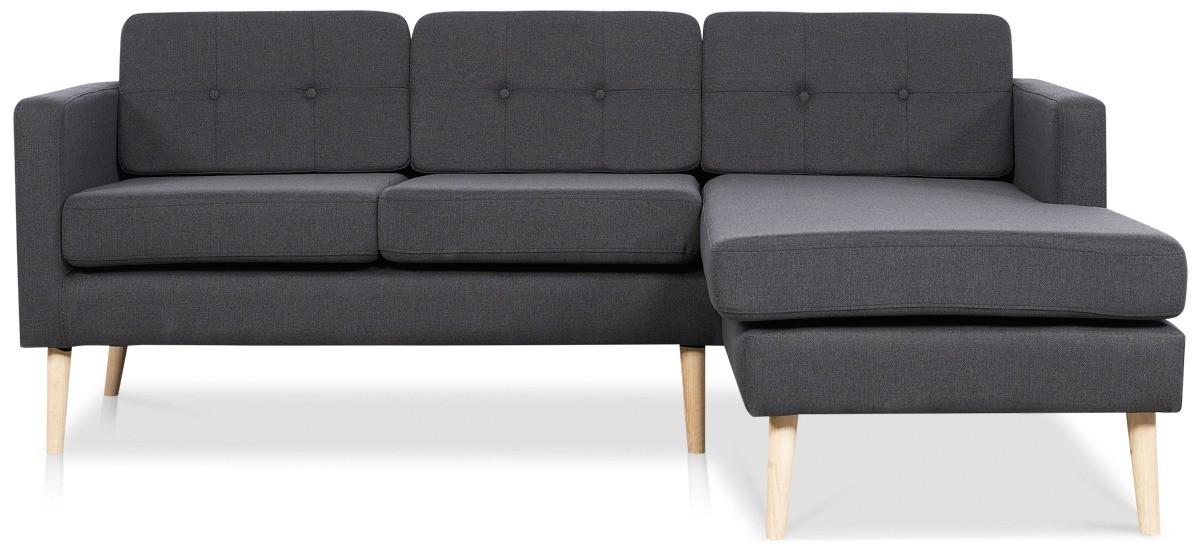 Novelty chaiselongsofa højrevendt - koksgrå Inari 95