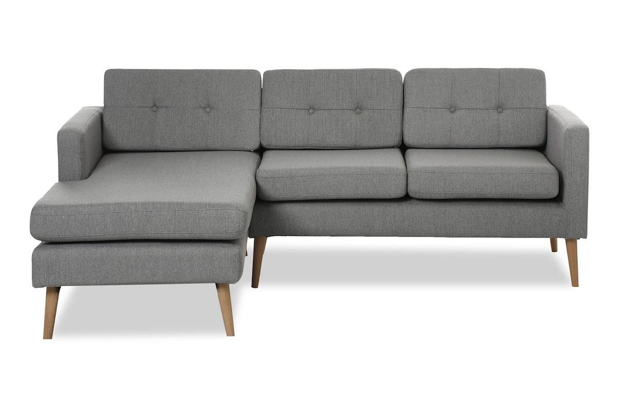 Novelty sofa med venstrevendt chaiselong - lysegrå Inari 91
