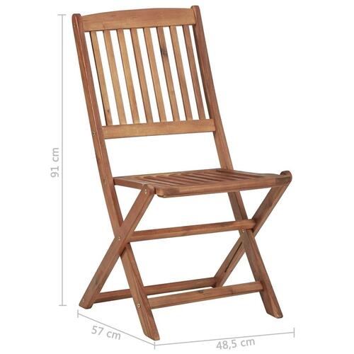 Foldbare havestole 8 stk. massivt akacietræ
