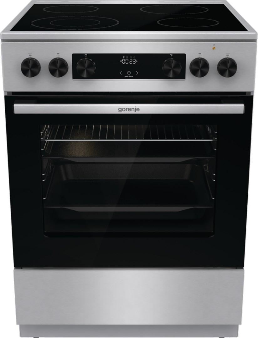 Gorenje GECS6C70XC fritstående komfur - elkomfur med kogeplade og ovn, rustfrit stål, energiklasse A billede