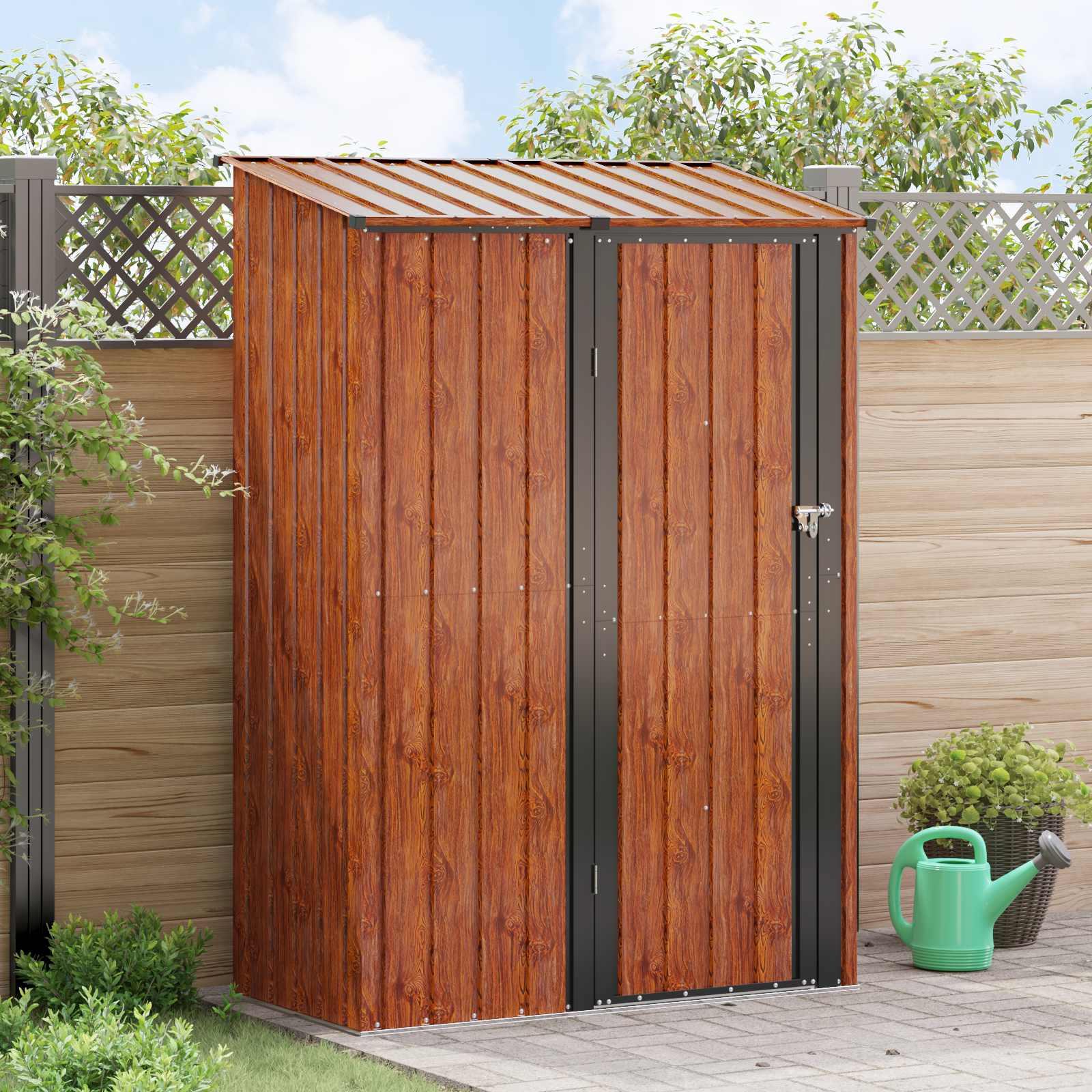 Haveskure Brun 140,5 x 74 x 200 cm Metal billede