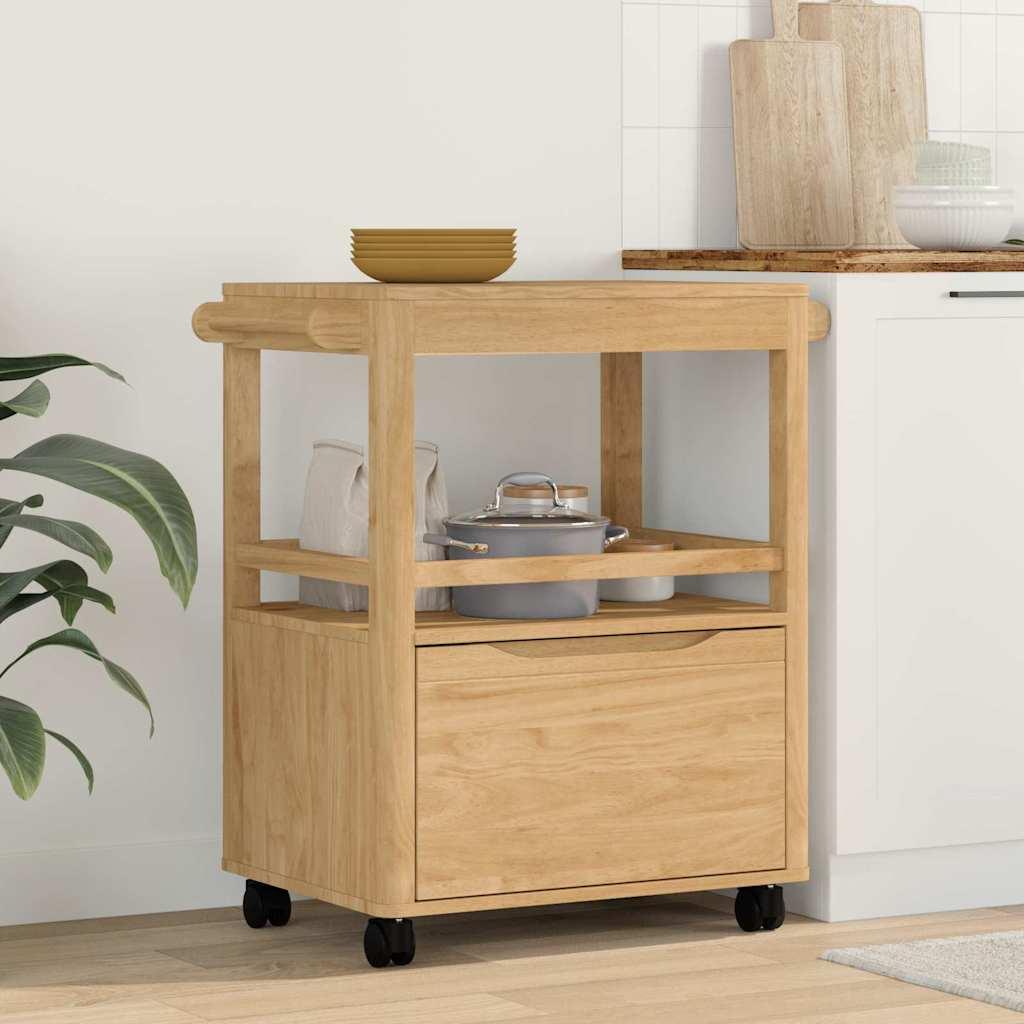 Køkkenvogn FLORO Voks brun 72,5 x 45 x 80 cm Massivt fyrretræ billede