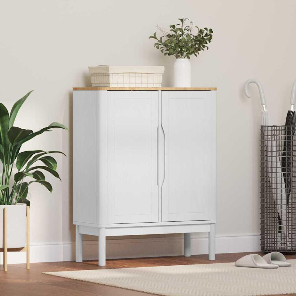 Sidebord Hvid 70 x 30 x 70,5 cm Massivt fyrretræ billede