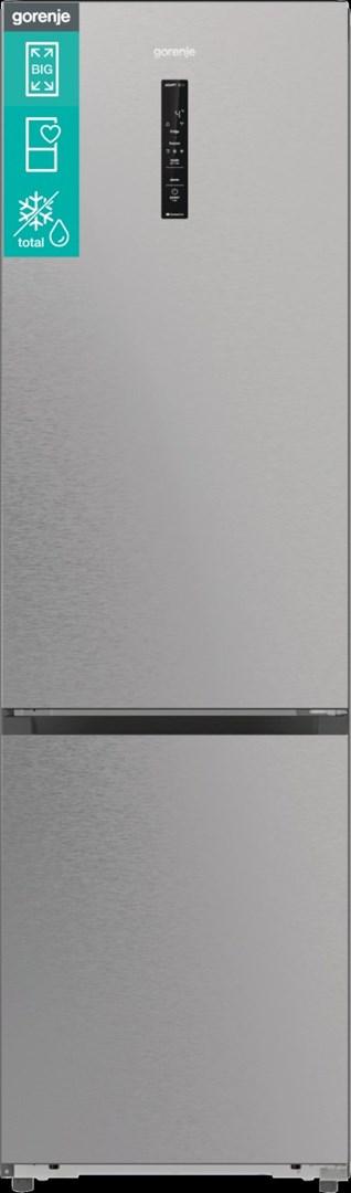 Gorenje NRB620E61X4WFE – fritstående kølefryseskab i rustfrit stål, 203 cm billede