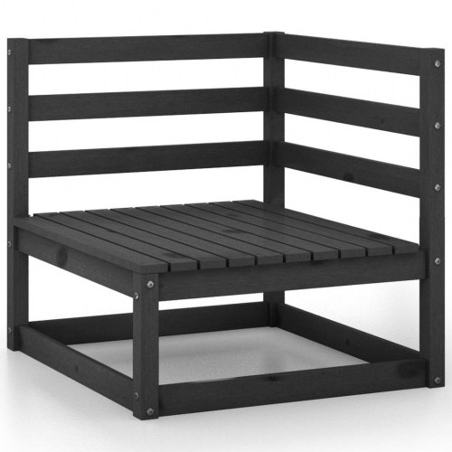2-personers havesofa massivt fyrretræ sort