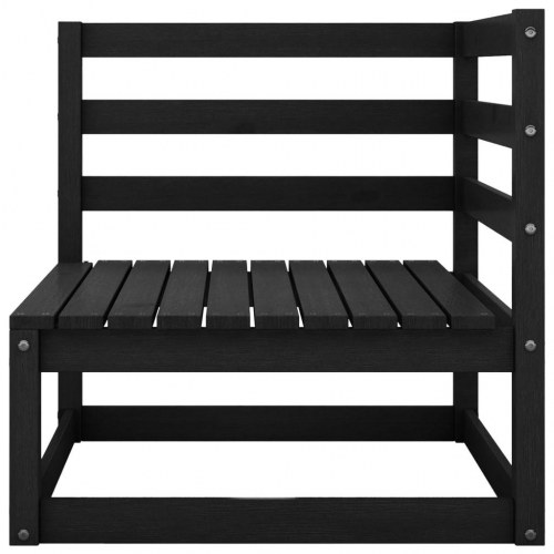 3-personers havesofa massivt fyrretræ sort