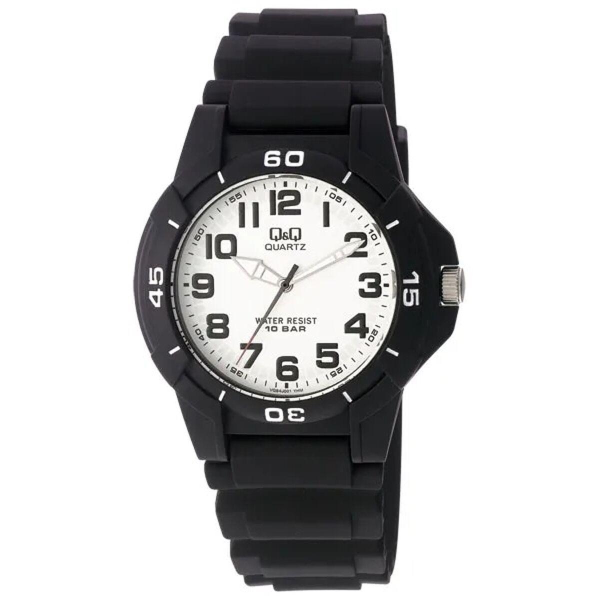 Q&Q DIVER - herreur til mænd, kvarts, Ø 40 mm - sort/hvid billede