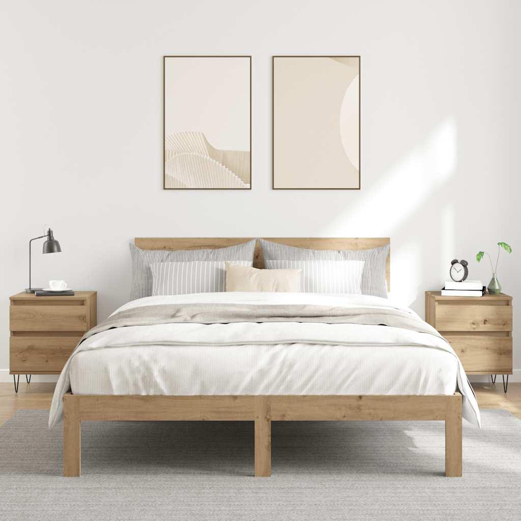 Sengeborde 2 stk. 40x35x50 cm kunsteg billede