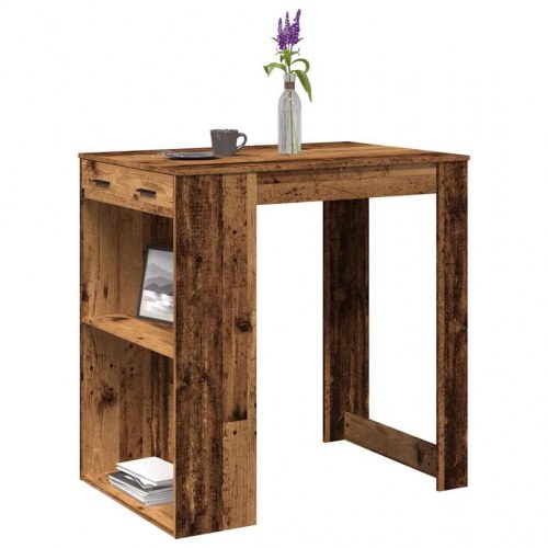 Barbord 102×70×103,5 cm i konstrueret træ - gammelt trælook