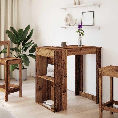 Barbord 102×70×103,5 cm i konstrueret træ - gammelt trælook