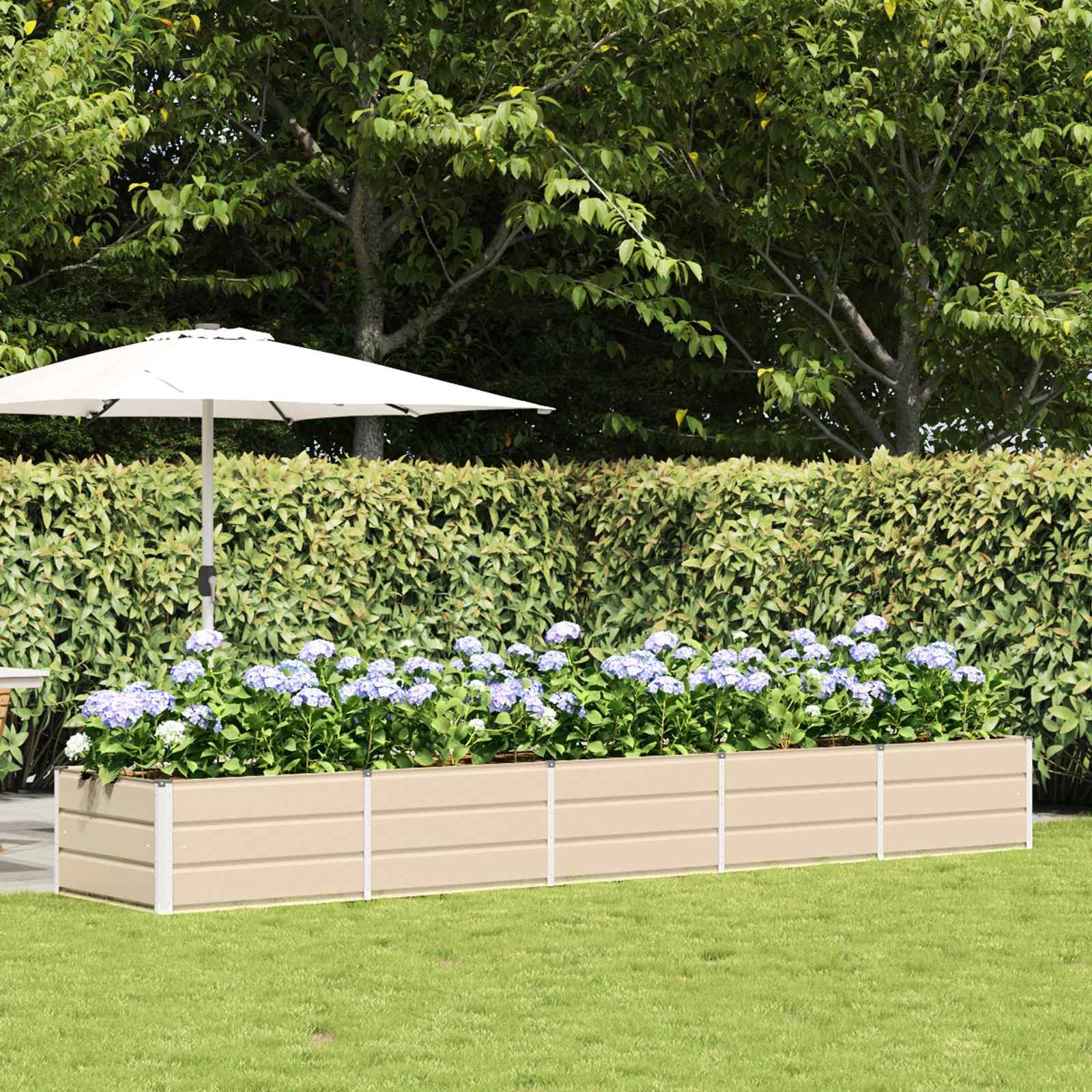 Plantekasse Elfenben 400 x 80 x 45 cm Stål billede