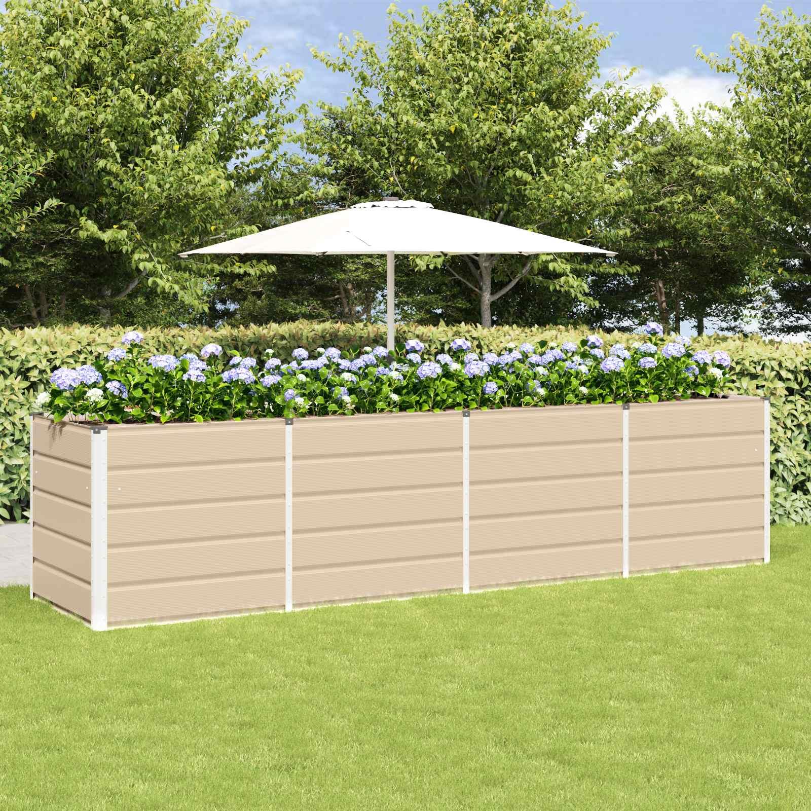 Plantekasse Elfenben 240 x 80 x 75 cm Stål billede