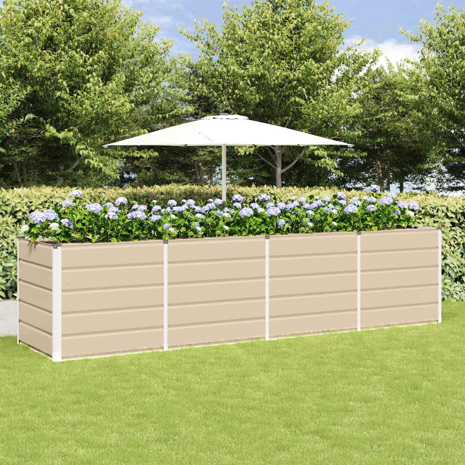Plantekasse Elfenben 240 x 80 x 75 cm Stål billede