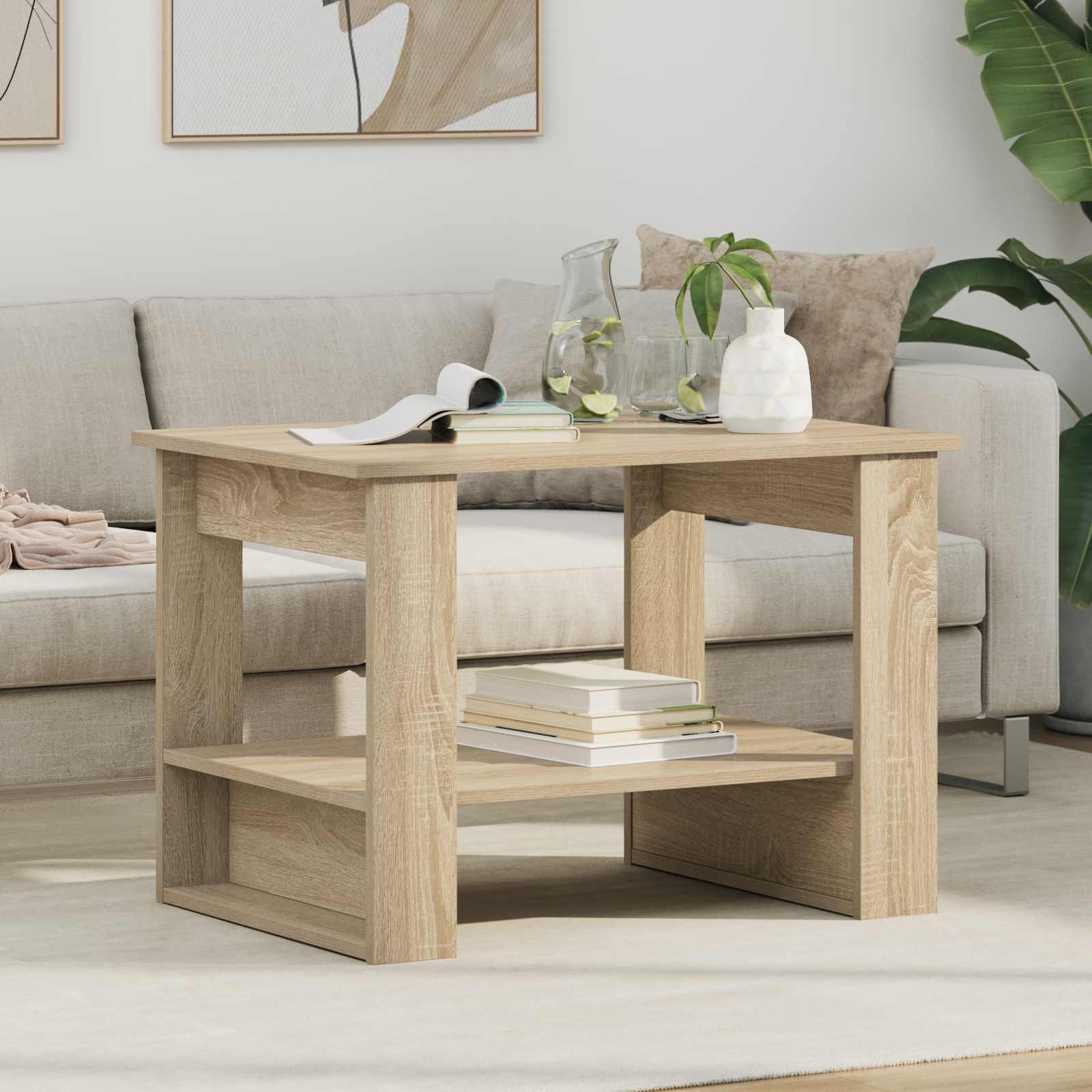 Sofabord Sonoma eg 72 x 50 x 50 cm Konstrueret træ billede