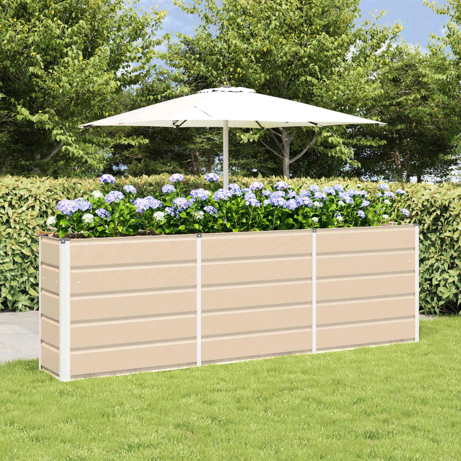 Plantekasse Elfenben 160 x 40 x 75 cm Stål billede