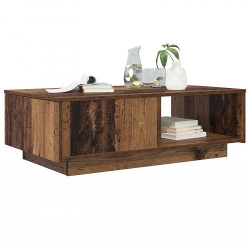 Sofabord med skuffe - gammelt træ look, 95 × 55 × 31 cm, konstrueret træ