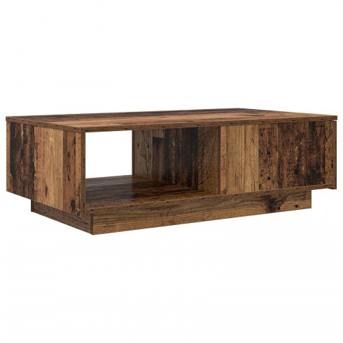 Sofabord med skuffe - gammelt træ look, 95 × 55 × 31 cm, konstrueret træ