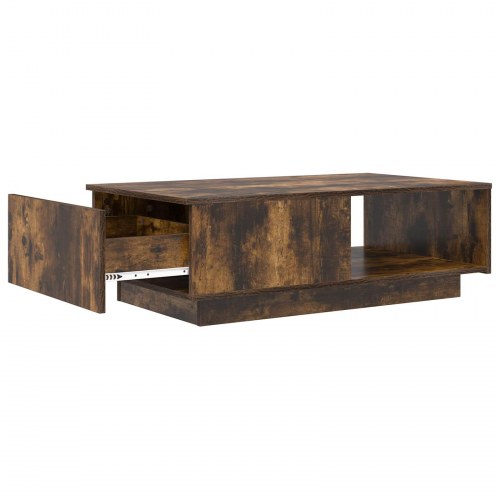 Sofabord med skuffe - røget eg, 95 × 55 × 31 cm, konstrueret træ