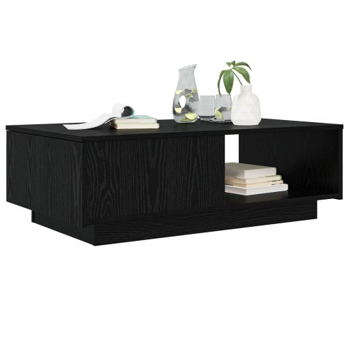 Sofabord med skuffe - sort eg, 95 × 55 × 31 cm, konstrueret træ