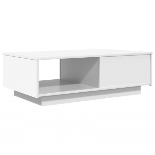 Sofabord med skuffe - hvid, 95 × 55 × 31 cm, konstrueret træ