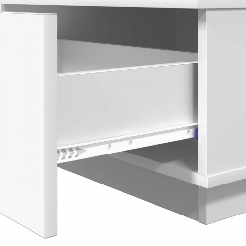 Sofabord med skuffe - hvid, 95 × 55 × 31 cm, konstrueret træ