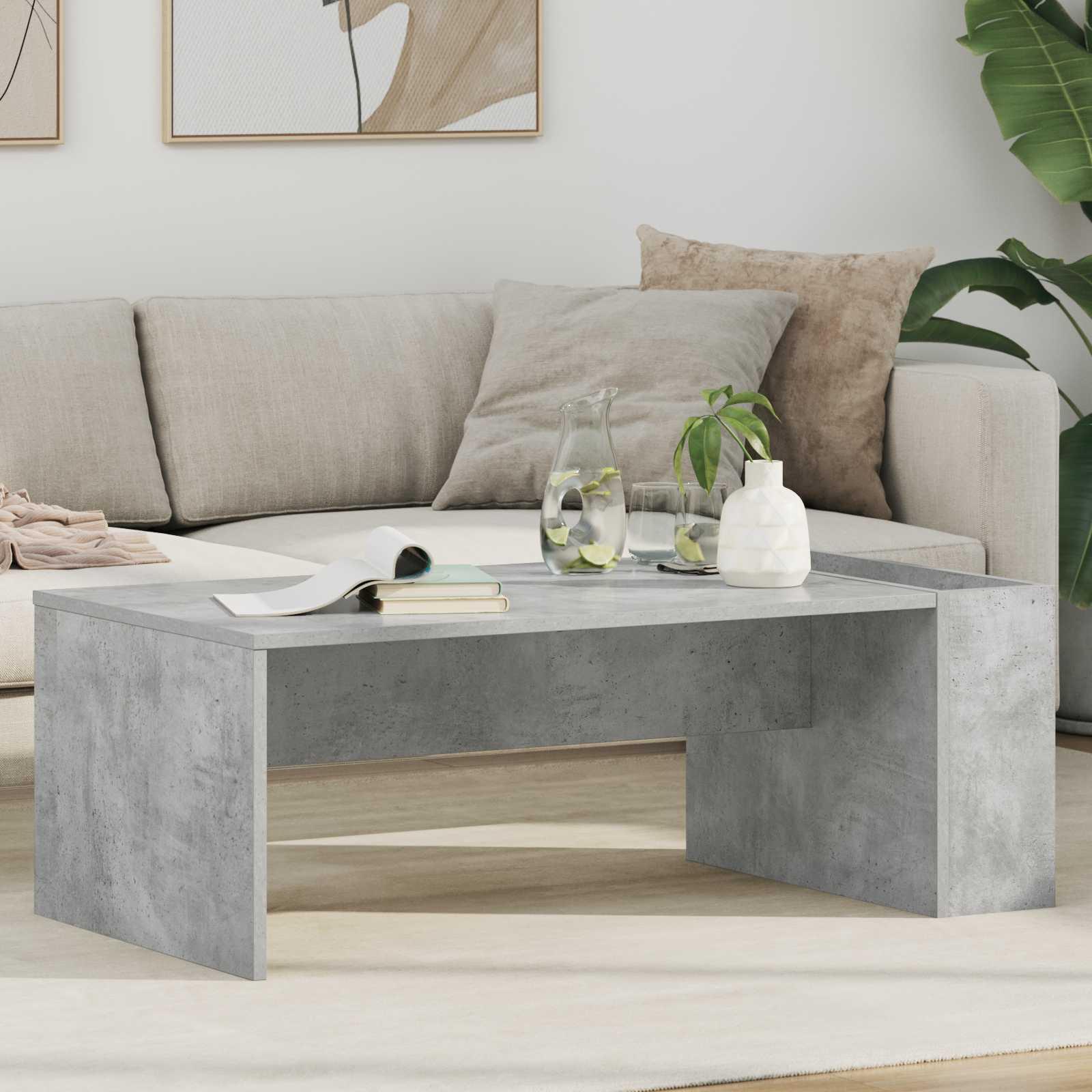 Sofabord Beton Grå 95 x 50 x 34 cm Konstrueret træ billede