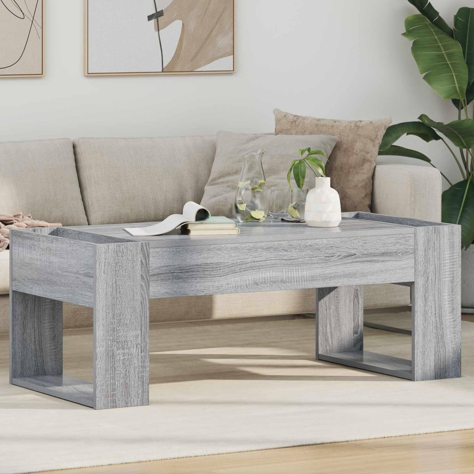 Sofabord Grå Sonoma 110 x 50 x 41 cm Konstrueret træ billede