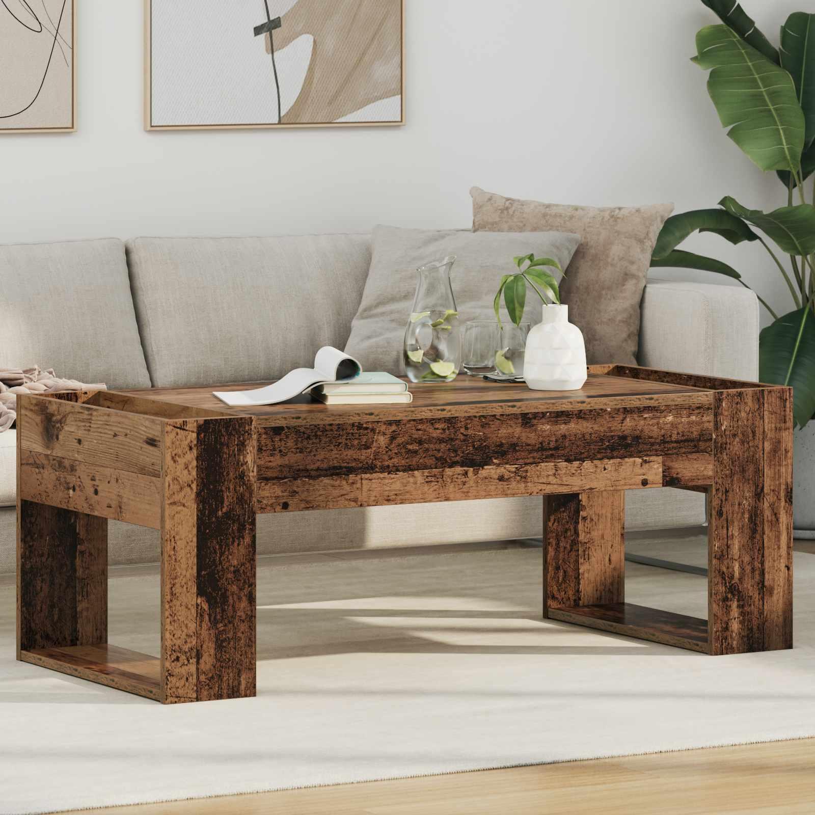 Sofabord Gammelt træ 110 x 50 x 41 cm Konstrueret træ billede
