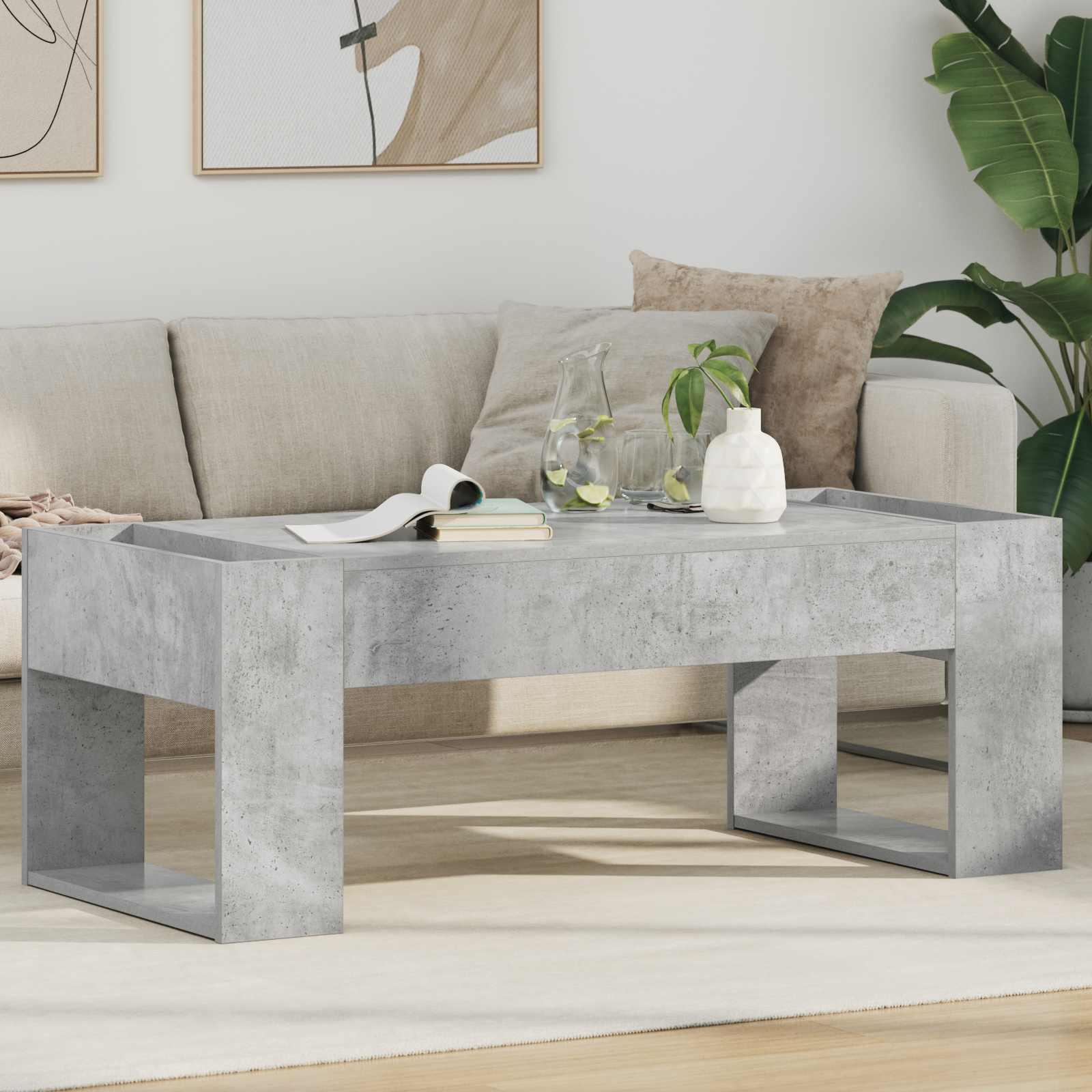 Sofabord Beton Grå 110 x 50 x 41 cm Konstrueret træ billede