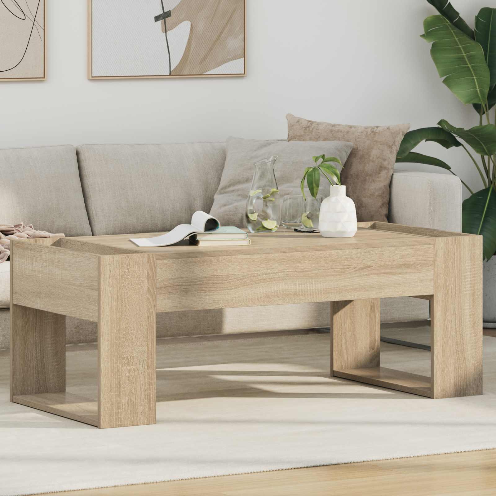 Sofabord Sonoma eg 110 x 50 x 41 cm Konstrueret træ billede