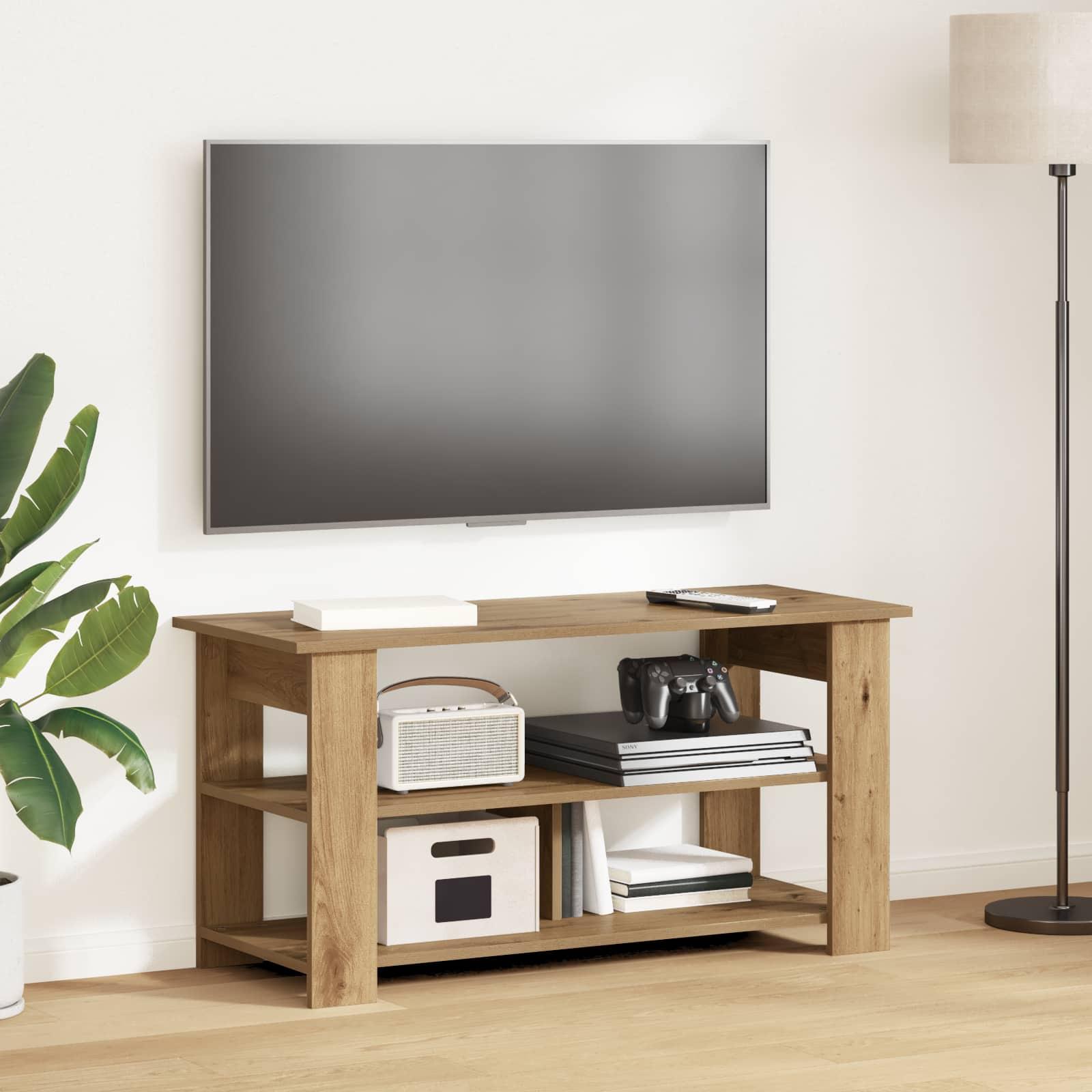 TV stand Artisan Egetræ 100 x 40 x 50 cm billede
