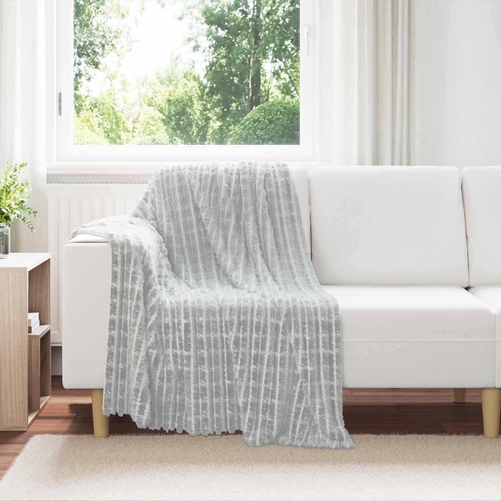 Kastetæpper 6 stk Grå 150 x 130 cm Fleece billede