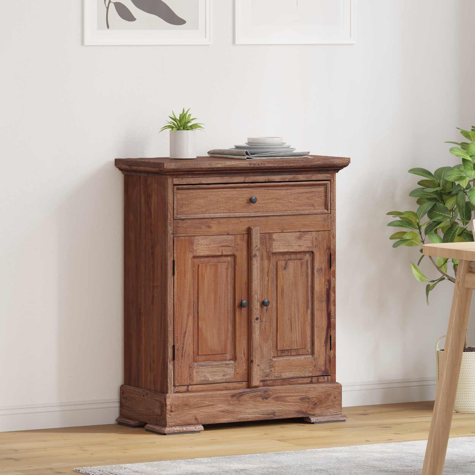 Opbevaringsskab 63 x 30 x 79 cm Massiv Mahogni billede