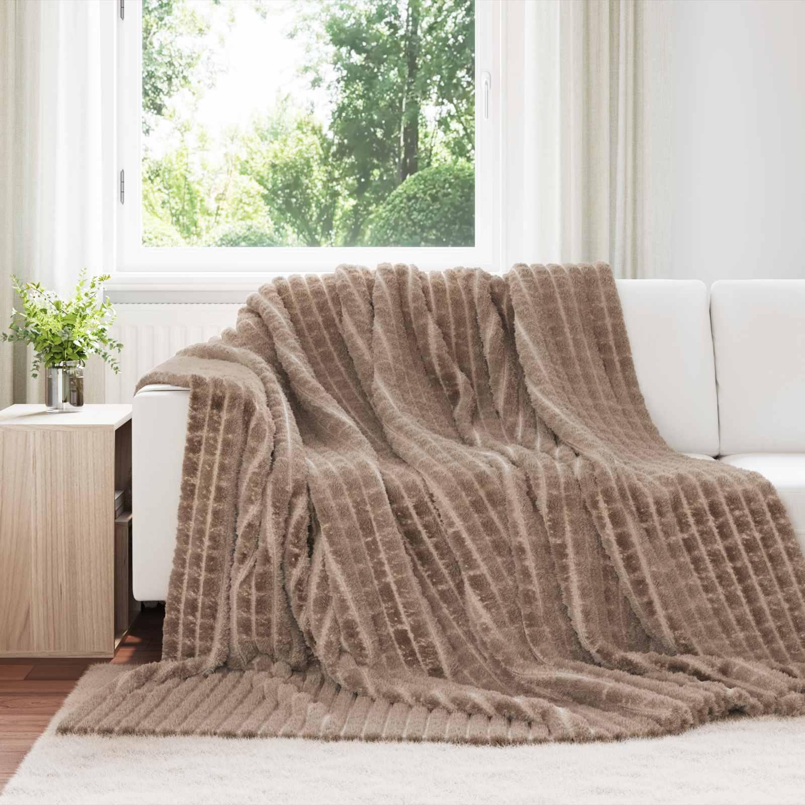 Kastetæpper 6 stk Camel 240 x 220 cm Fleece billede