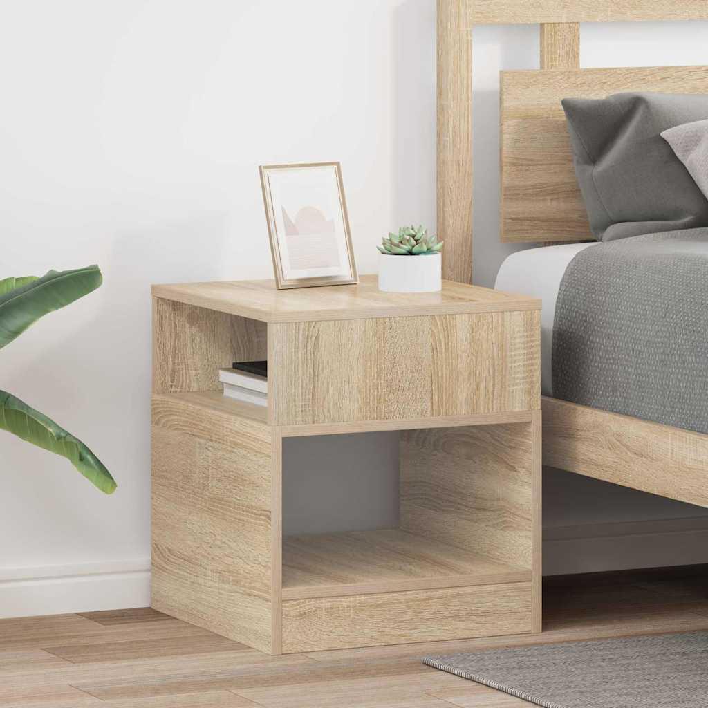 Endebord 2 stk Sonoma eg 40,5 x 40 x 45 cm Konstrueret træ billede