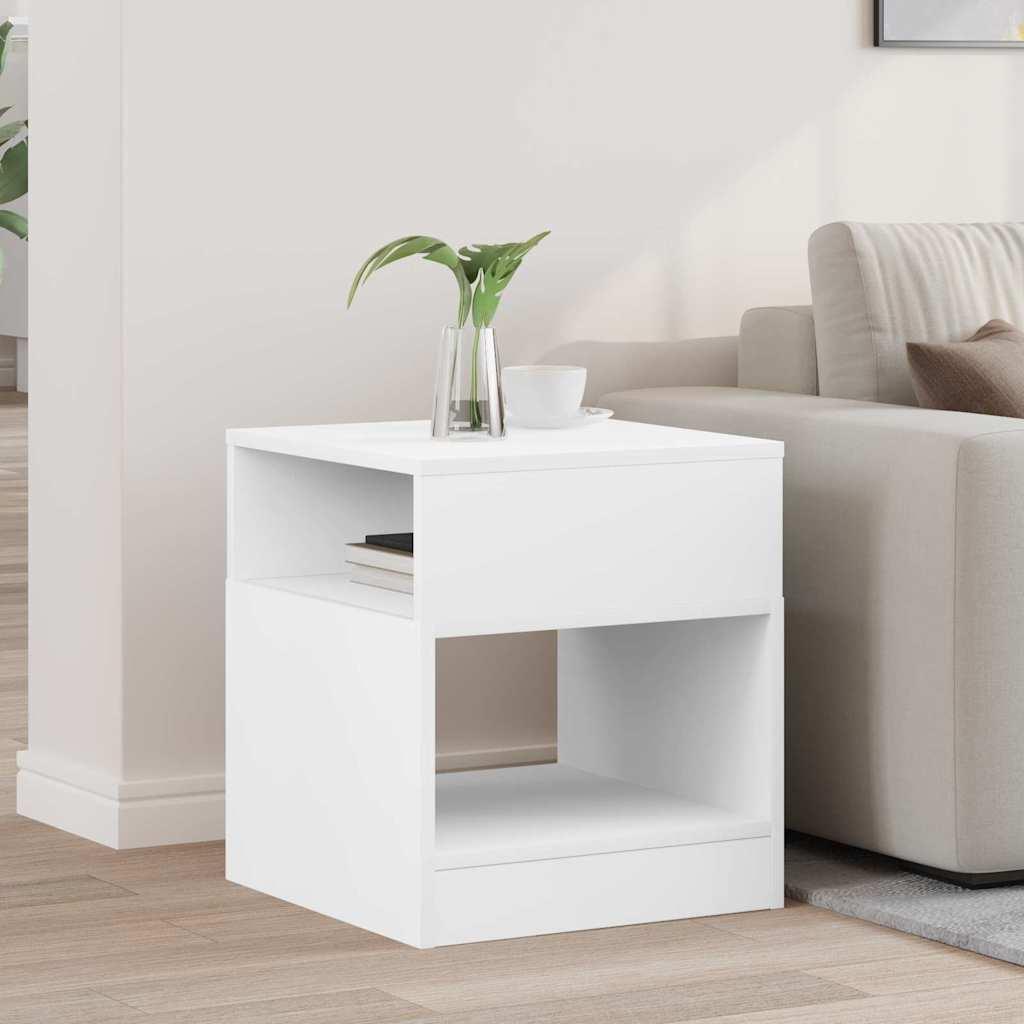 Endebord Hvid 40,5 x 40 x 45 cm Konstrueret træ billede