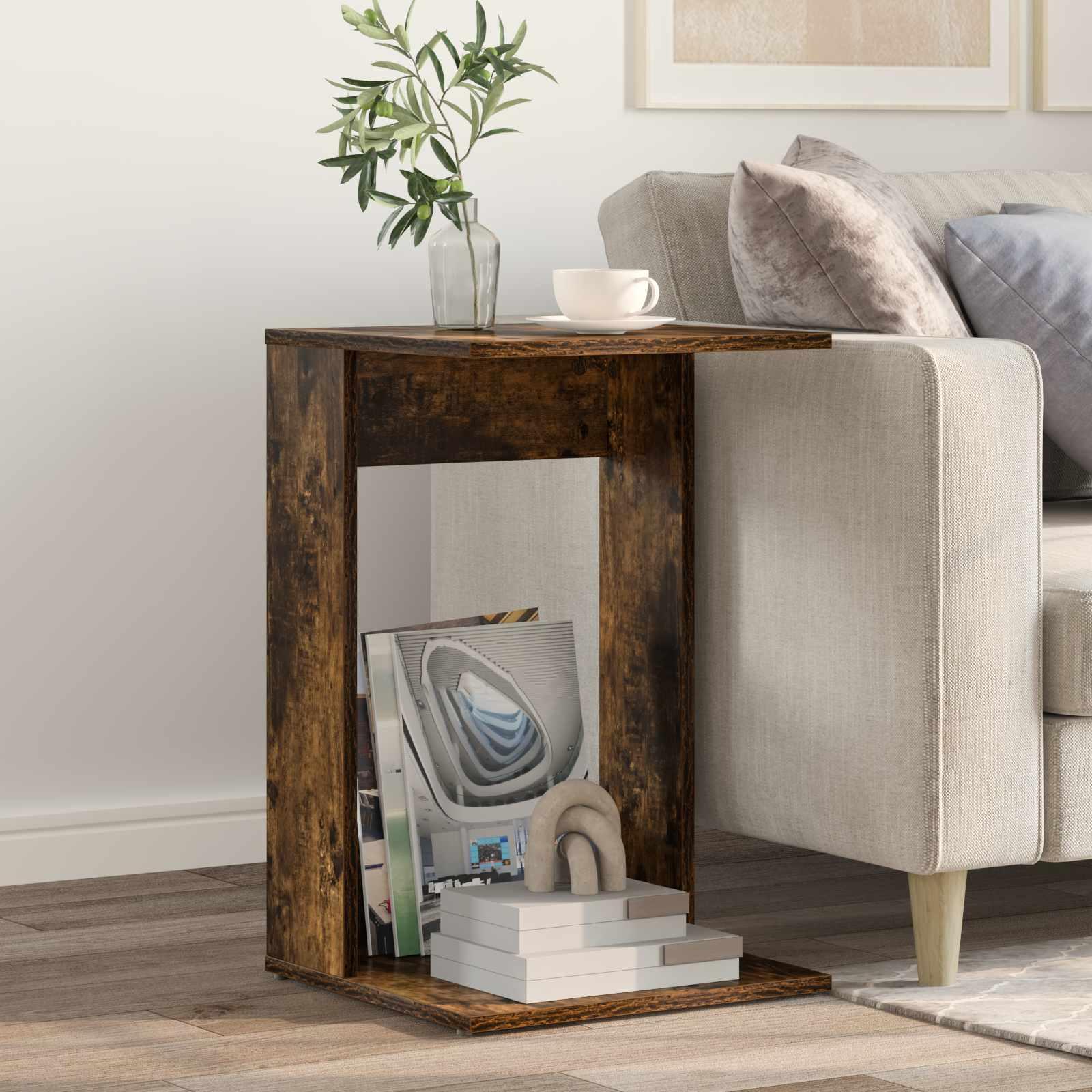 Sidebord Røget eg 40 x 38 x 62,5 cm Konstrueret træ billede