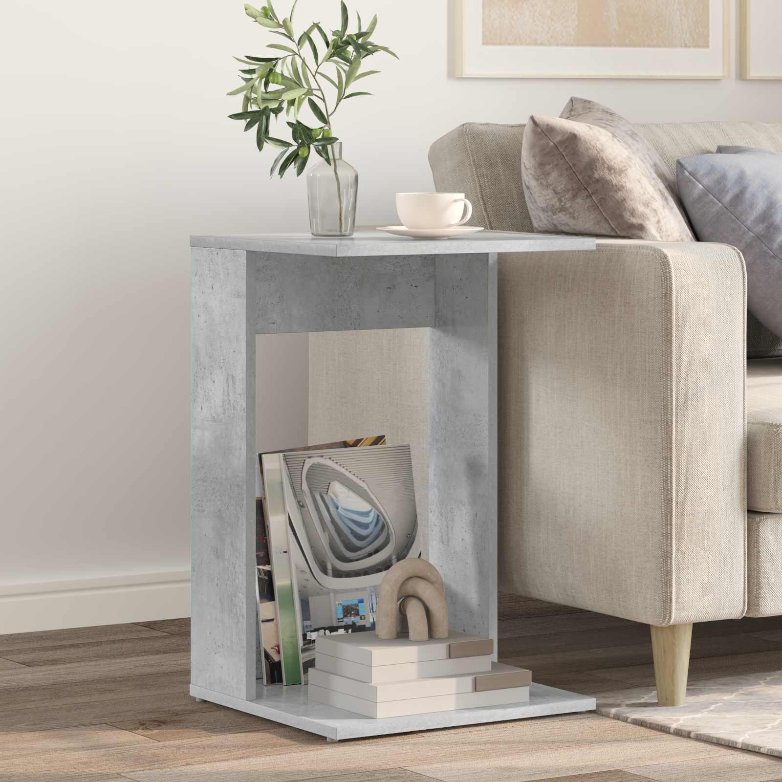 Sidebord Beton Grå 40 x 38 x 62,5 cm Konstrueret træ billede