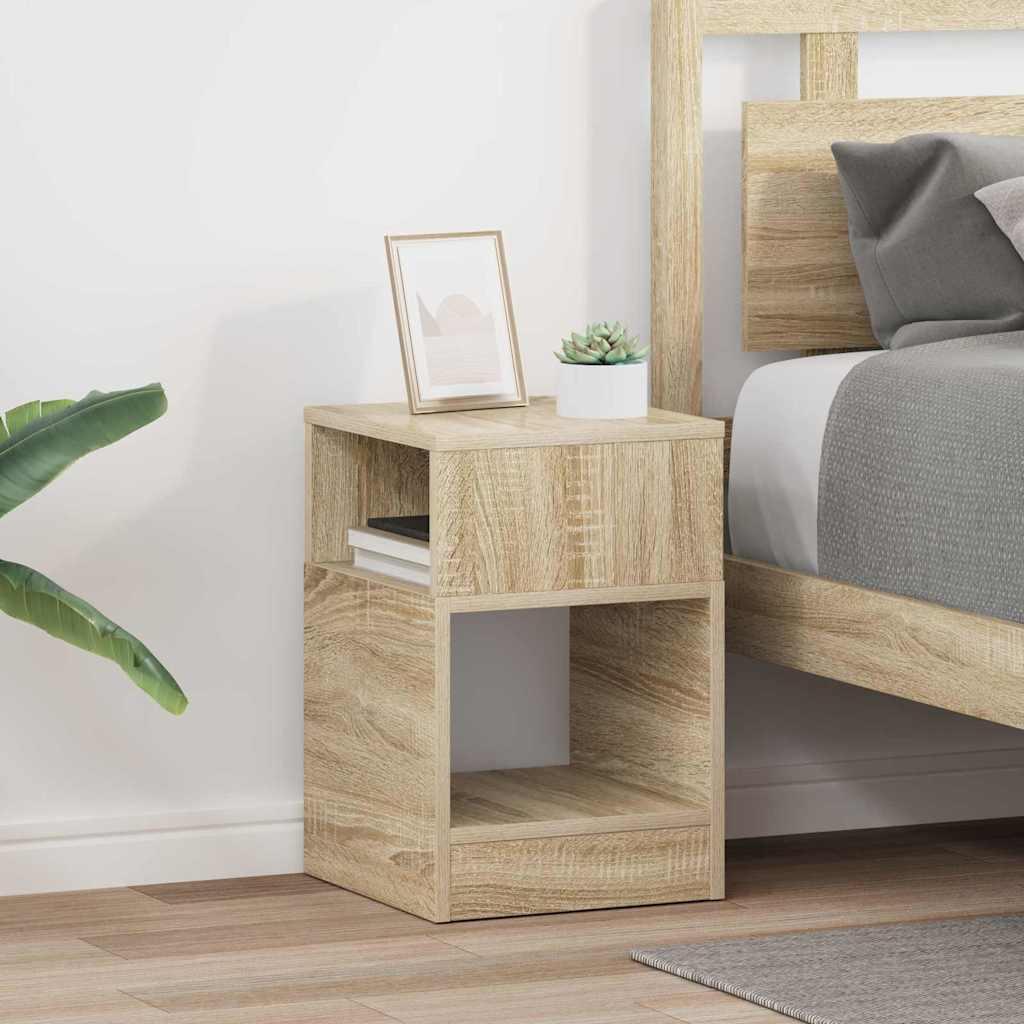 Endebord 2 stk Sonoma eg 30,5 x 30 x 45 cm Konstrueret træ billede