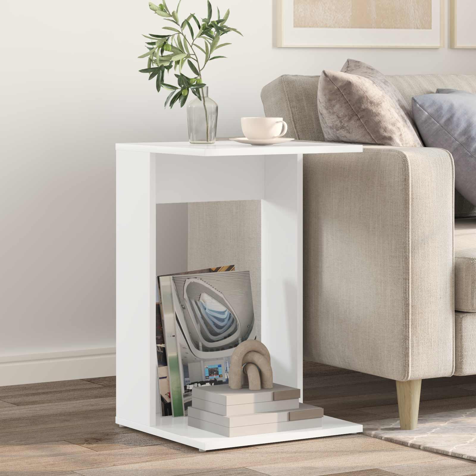 Sidebord Hvid 40 x 38 x 62,5 cm Konstrueret træ billede