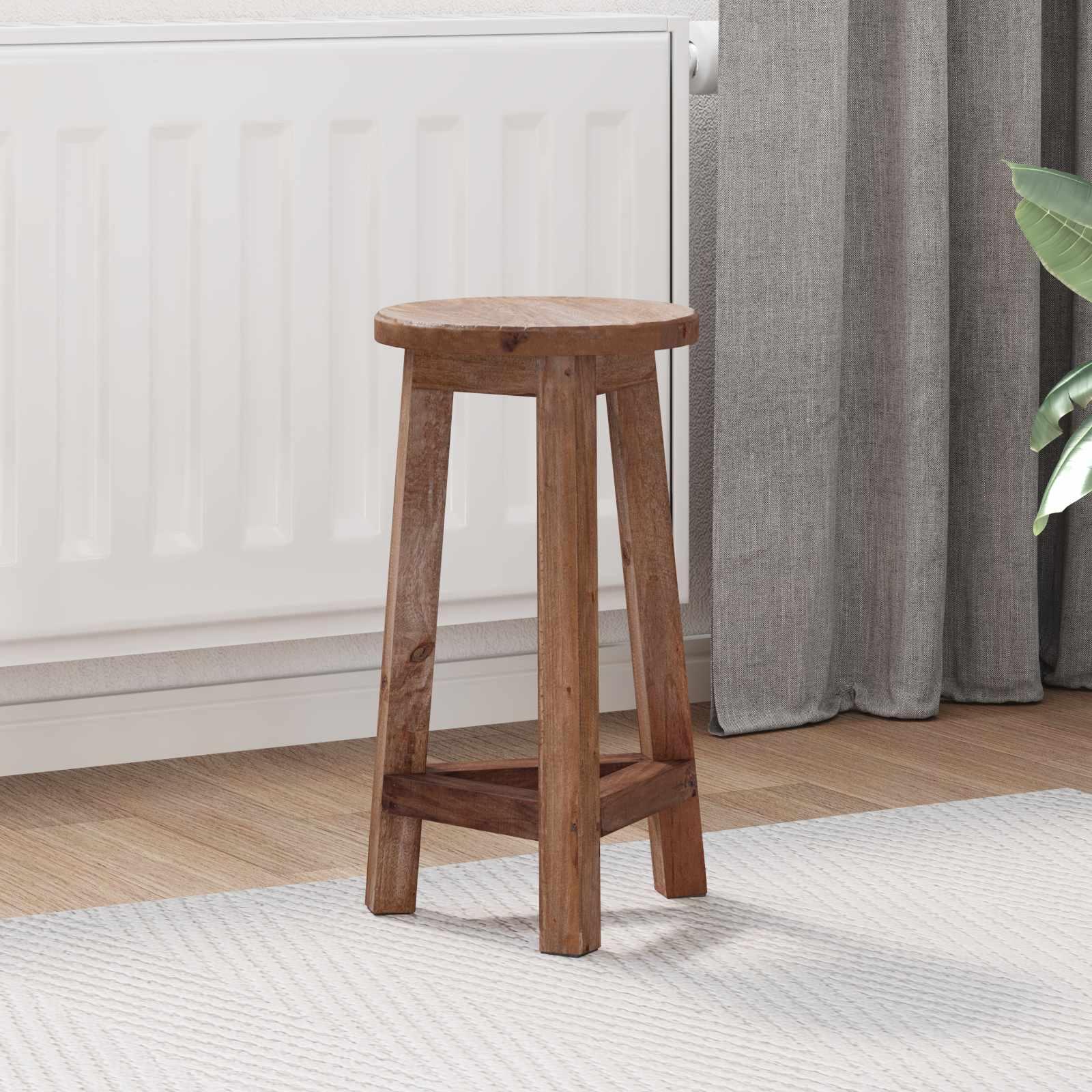 Taburet Naturfarvet 28 x 28 x 50 cm Mahogni Træ billede