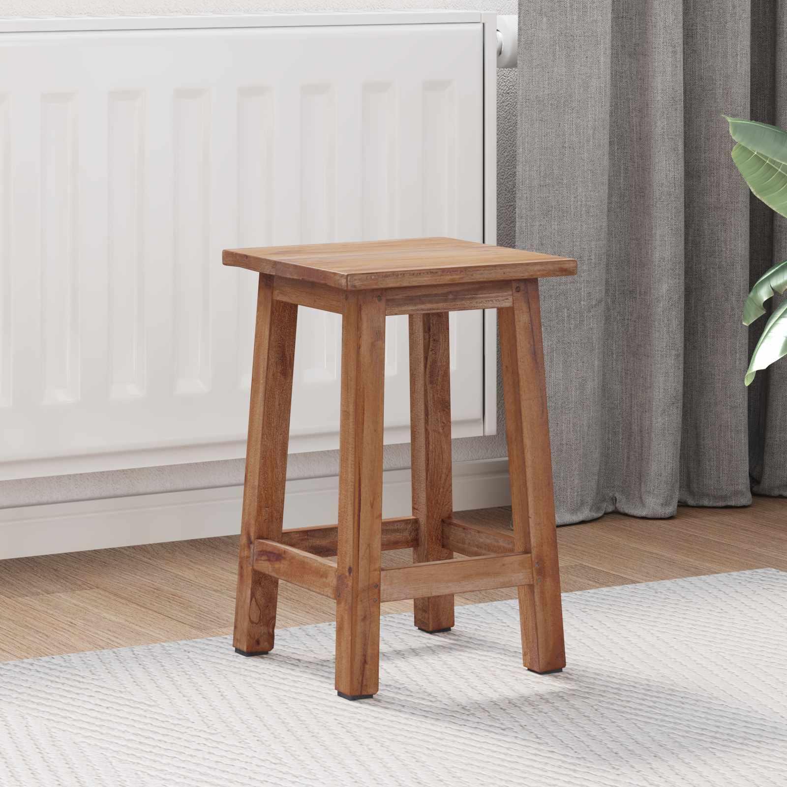 Taburet Naturfarvet 30 x 30 x 47 cm Mahogni Træ billede