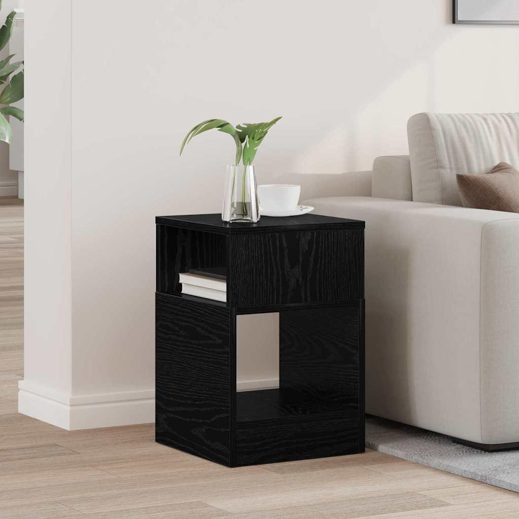 Endebord Sort eg 30,5 x 30 x 45 cm Konstrueret træ billede