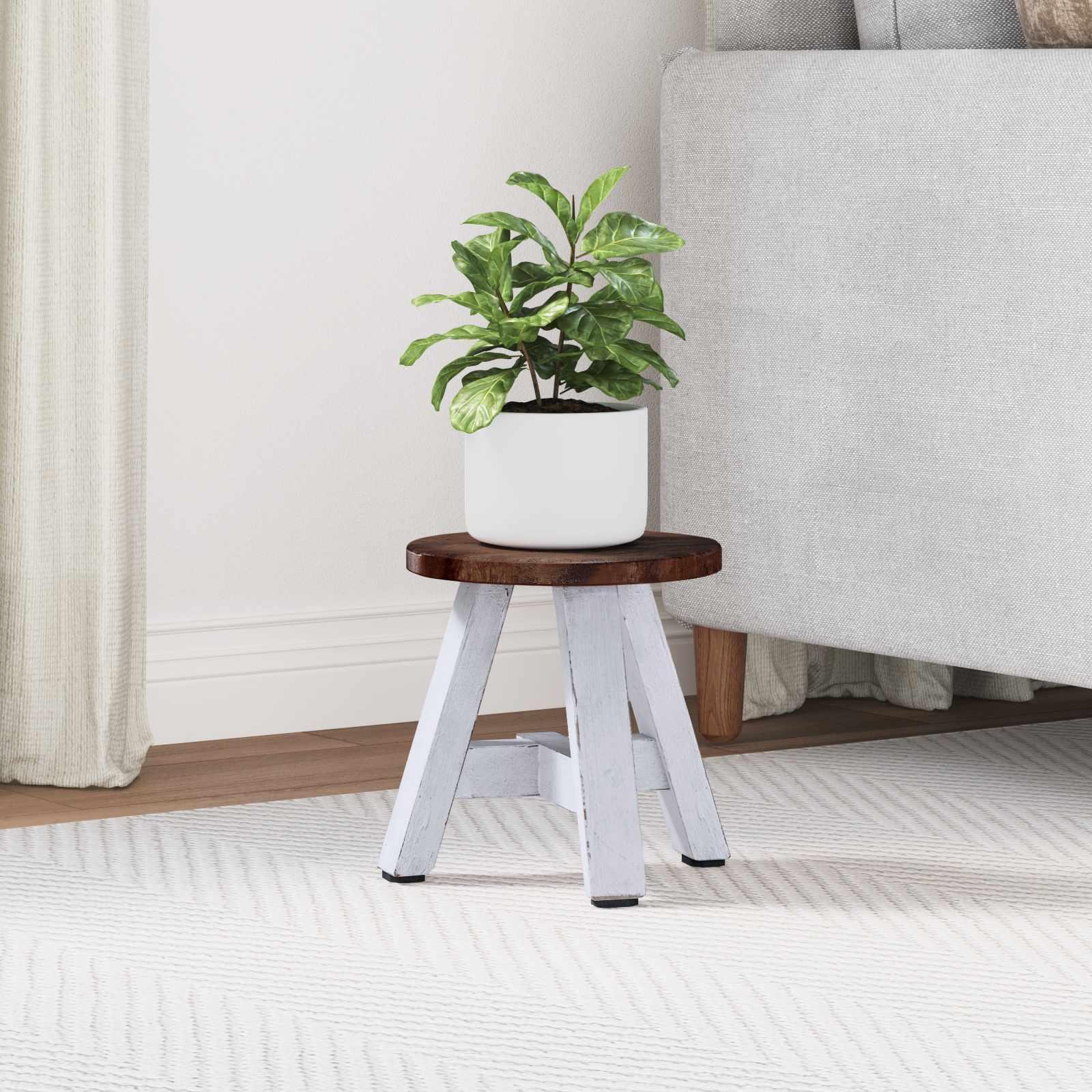 Taburet Naturfarvet 22 x 22 x 24 cm Mahogni Træ billede