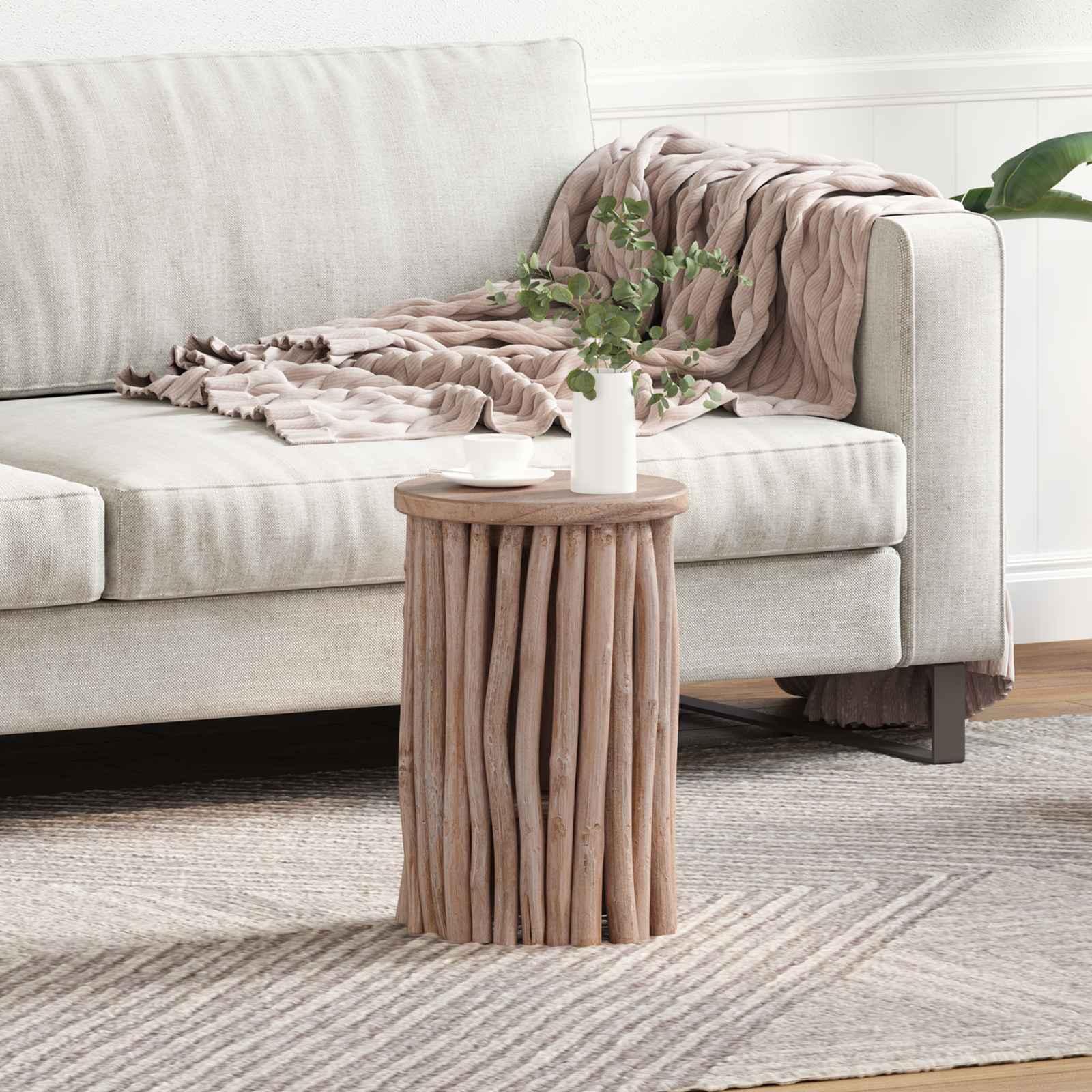 Taburet Naturfarvet 30 x 30 x 45 cm Massiv Teaktræ billede
